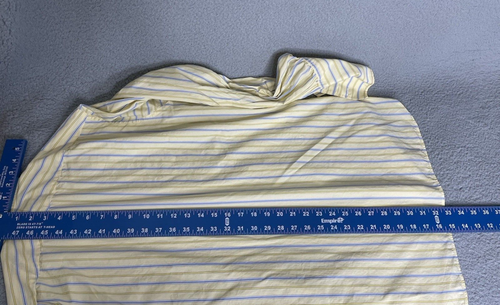 Turnbull & Asser London Button Up Dress Shirt 16.5 42cm Yellow Blue French Cuffs - Picture 19 of 20