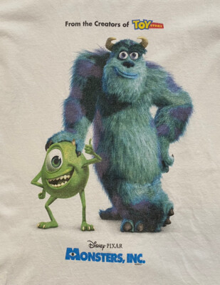 VTG Disney PIXAR Monsters Inc. Rare Pre Movie Promo Long Sleeve T 