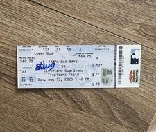 Osleivis Basabe MLB Debut Ticket Stub 8/13/23 Autographed Giants Rays Signed