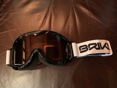 Youth Briko Black High-End Ski Snowboard Goggles w/ Thrama Brown SL cat. 2 Lens 
