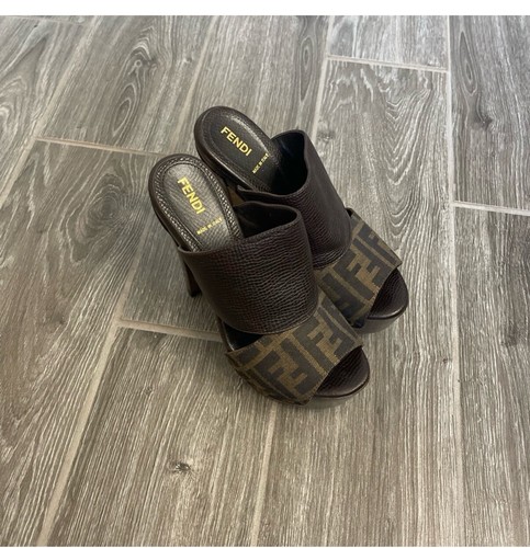FENDI Zucca Leather Heels