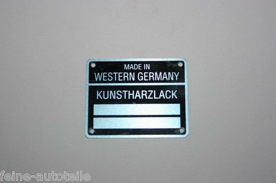 ORIGINAL PORSCHE 911 930 KUNSTHARZLACK FARB PLAKETTE 4 STIFTE 1969 - 1983