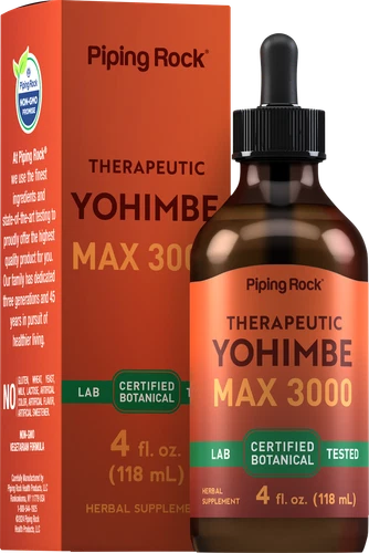 Yohimbe Bark Extract Liquid | 4 Oz | Alcohol Free | Men & Women | By Piping Rock