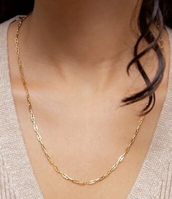 Kleine quadratische Rambo Mariner Kette 20''/51cm x 2,5mm in 9kt Gelbgold gepunzt
