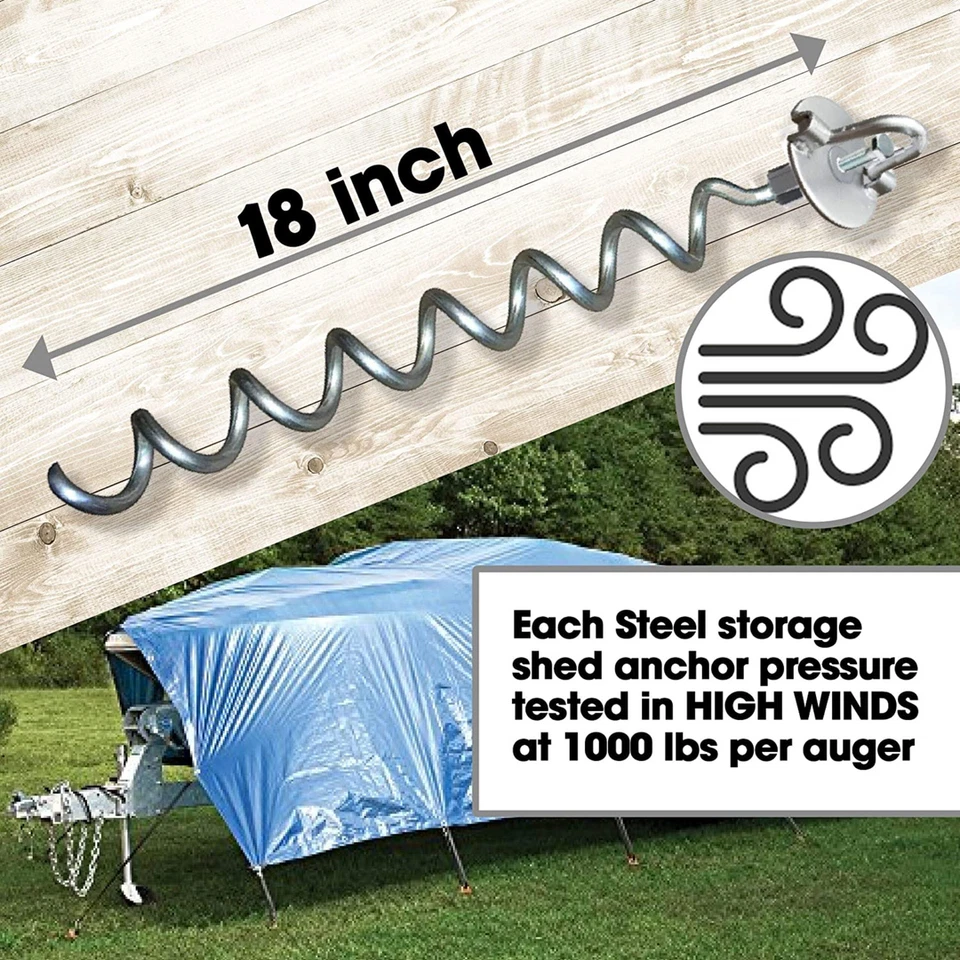 Âncora espiral Ingeniuso poderosa 18" - Pacote com 8 | Proteja seu equipamento externo - Imagem 2 de 3