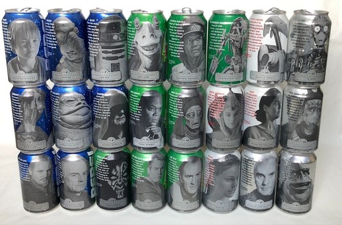 1999 Star Wars Episode I The Phantom Menace Pepsi Cans, Complete Set Empty Cans - Picture 1 of 4