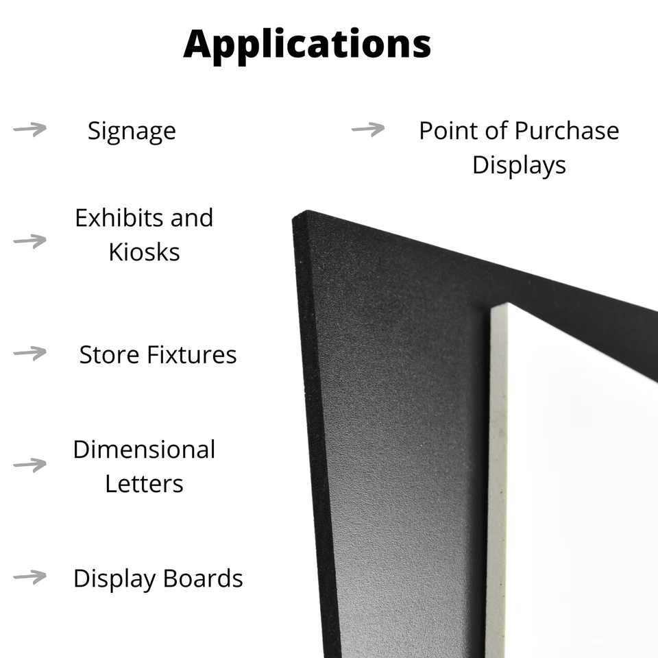 BuyPlastic Black Expanded PVC Plastic Sheet 12mm (1/2") x 12" x 24" - Image 3 of 4