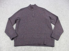 Banana Republic Sweater Men Large Purple Blue Chunky Knit Merino Wool Sweatshirt