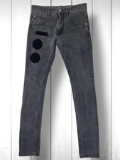 Rare Archival Y2k Moschino Logo Patchwork Grey Denim pants jeans