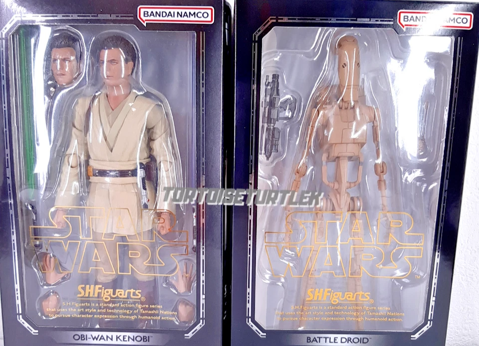 S.H.Figuarts Obi Wan Kenobi Battle Droid Set Star Wars Episodio I Amenaza Fantasma Foto 2 de 4
