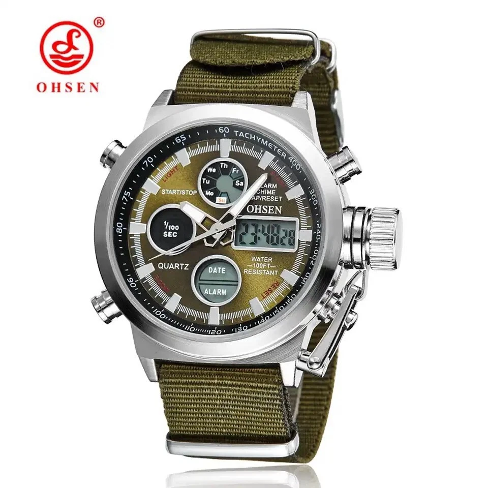 Orologio d polso Etern in oro gillo e cciio inossidbile con cronometro l qurzo irforce