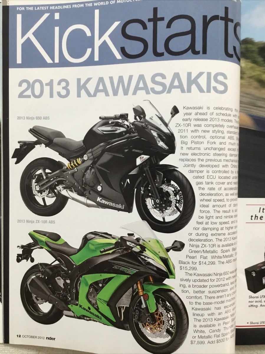 Rider Motorcycle Magazine October 2012 Triumph Honda Ducati