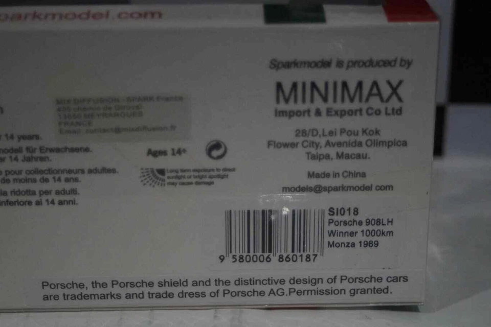 Spark Porsche 908LH Winner 1000km Monza 1969 1:43 Resin SI018 - Image 2 of 4