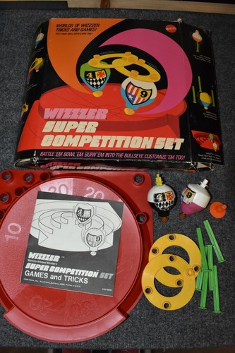 Wizzzer Super Competition Set Vintage Game Mattel 1970 Complete Battle Spinner - Picture 12 of 12