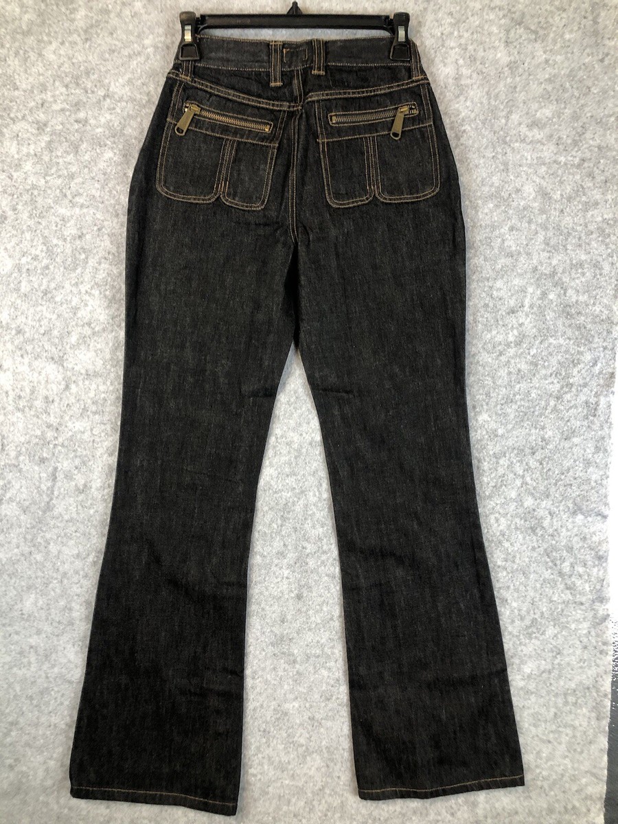 Dolce & Gabbana Flare Jeans Women's 26 Retro Mid-Rise Black Denim