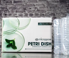 Microppose Petri Dishes 90mm x 15mm Plates W/ Vented Lid, Sterile 500-Pack Case