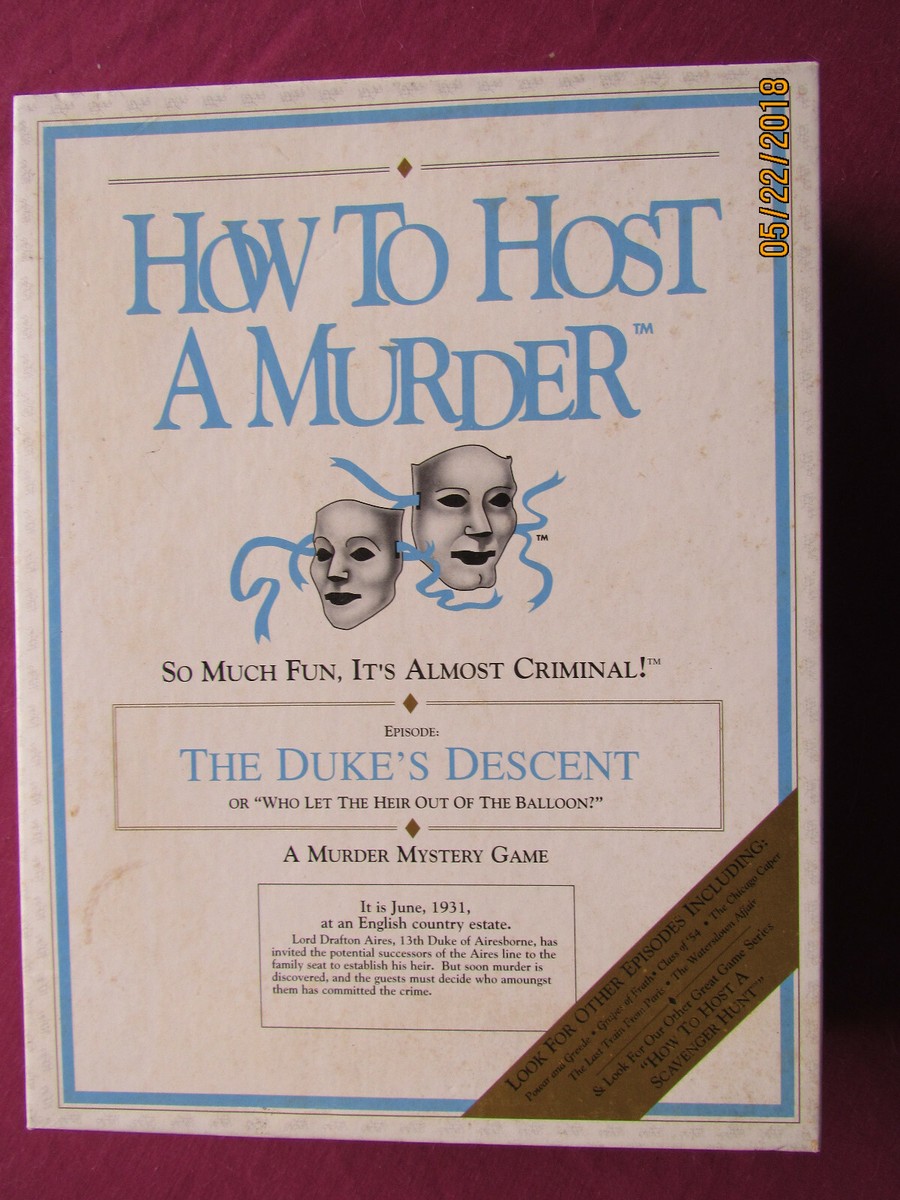 Estate 1990 How to Host A Murder Board Game &ldquo;The Duke&rsquo;s Descent 