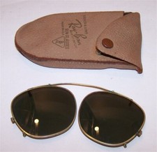 Vintage 1940 s Bausch Lomb Ray Ban Sun Glasses Clip On