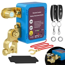 Wireless Dual Remote Car Battery Disconnect Relay Master Kill Cut-off Switch 12V
