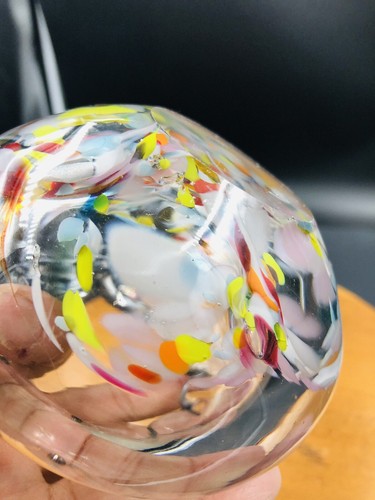 Hand Blown Murano Style Glass Ashtray Tutti Fruity Style Bowl Dish - Picture 4 of 16