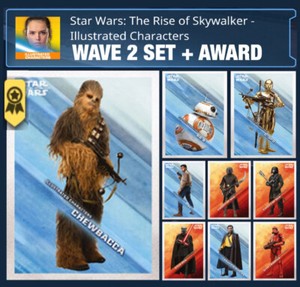 RISE SKYWALKER-ILLUSTRATED CHARACTERS W2 SET+AWARD-TOPPS STAR WARS CARD TRADER | eBay