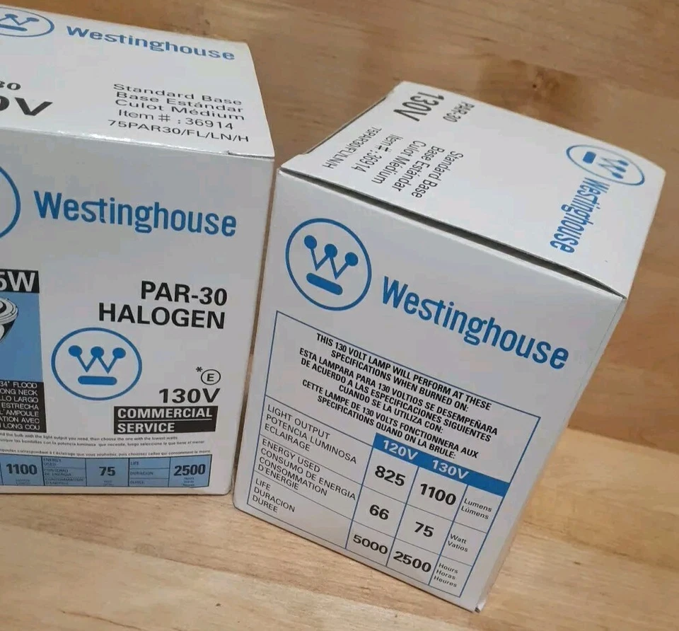 2CT:   WESTINGHOUSE 75WATT PAR-30  130V Flood LONG NECK BULB  COMMERCIAL SERVICE - Image 4 of 4