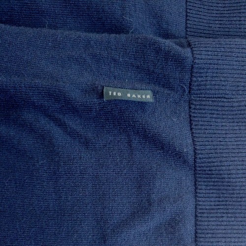 TED BAKER LONDON Sweater Men Slim 3X Preppy Academia Coastal Navy Sandkas New - Picture 6 of 7