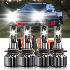 Front LED Headlight Kit High Low Beam Bulb For Chevy Silverado 2500 HD 2001-2006