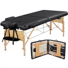 Table de Massage Portable avec Pied en Bois Massif