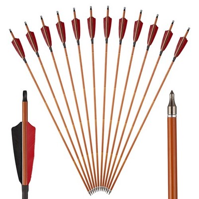TOPARCHERY Premium 30'' Carbon Hunting Arrows with 4'' Real Turkey Feathers Fle...