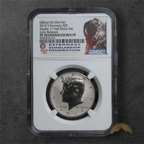 2019-S Kennedy Silver Half Dollar 50C - NGC PF70 Enhanced Reverse Proof - Apollo