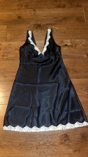 Victoria  s Secret Silky Satin Lace Details Chemise Babydoll Nightie Small EUC