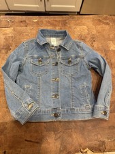 Carters Girls Toddler Size 4T/4A Blue Denim Jean Jacket Long Sleeves Button Up