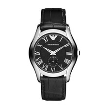 Emporio Armani Watch AR1708 RRP £229 Black Silver UK Sale Quick Dispatch