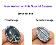 Huge White Buffalo Turquoise 925 Silver Plated Brooches Pins 1.1