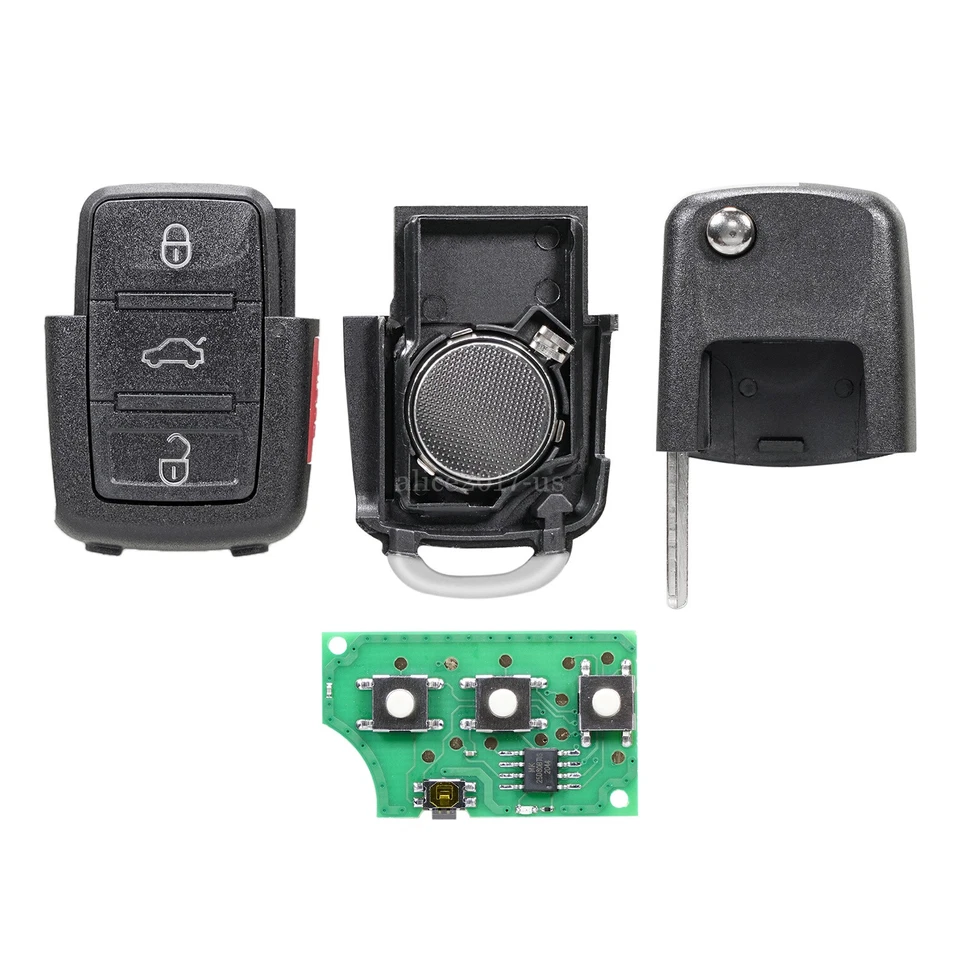 Mando a distancia sin llave abatible para Volkswagen Beetle 2002 2003 2004 2005 NBG735868T Foto 3 de 4