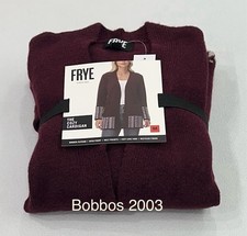 Frye Women's The Cozy Cardigan, Dark Red Oxblood Combo , Size M