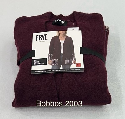 Frye Women's The Cozy Cardigan, Dark Red (Oxblood Combo), Size M
