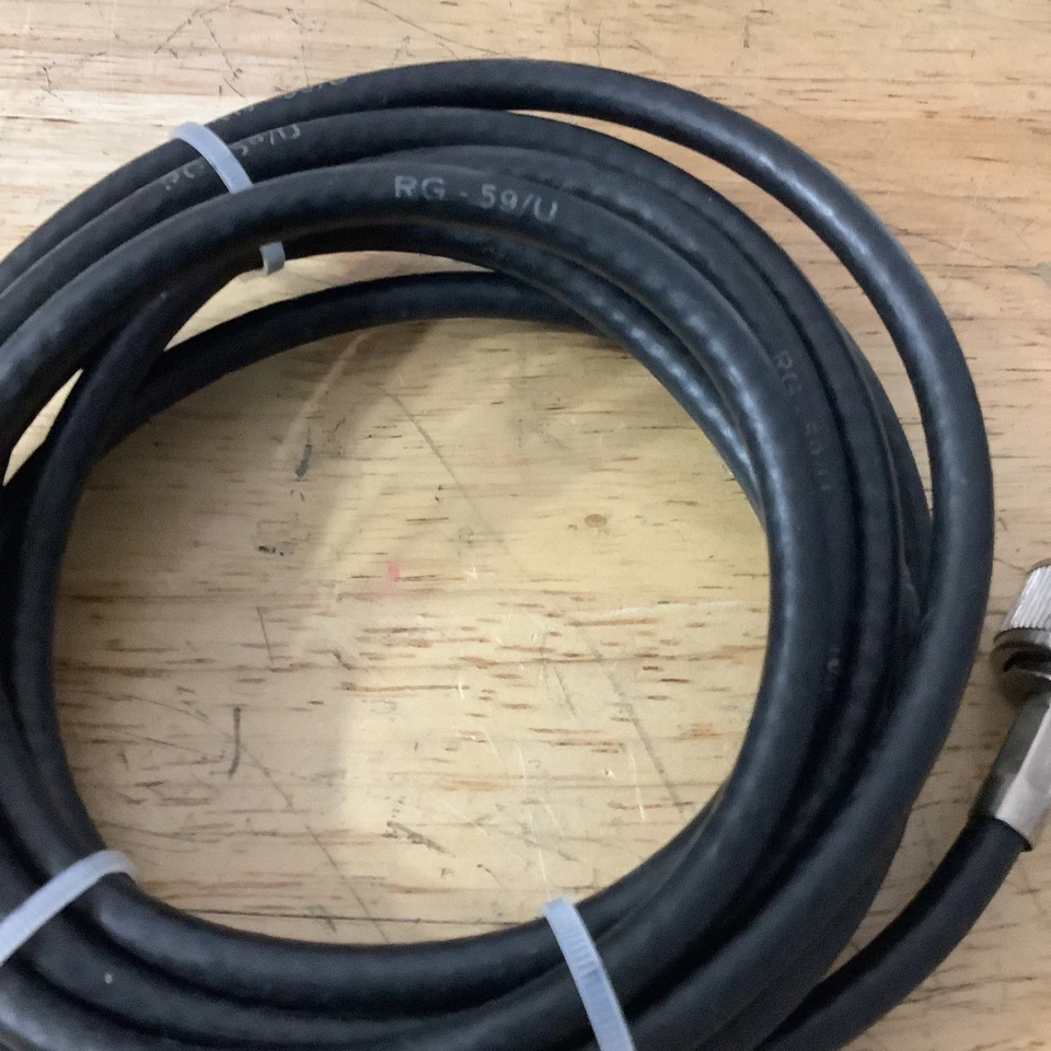10 foot Black RG59/U Co-Phase Coax CB Radio Dual Antenna Coaxial Cable 10Ft - Image 2 of 4