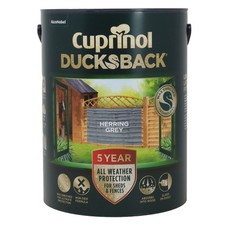 Cuprinol Wood Paint Ducksback Herring Grey Matt Non-Drip Shed Fences 5 Litres