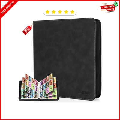 best card binder for mtg Amazon.com: TiopLior Zip MTG Card Binder with 432 Side Loading Pocket - fits TCG Baseball Football Sports Cards - Easy to Insert Collection Binder