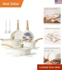 Ceramic Cookware Set, Pots and Pans Set Non Stick, 14-Piece Induction Cookware,