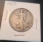 1937-P WALKING LIBERTY SILVER HALF DOLLAR~ VF ~NICE LOOKING COIN~ 90% SILVER