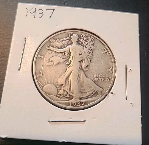 1937-P WALKING LIBERTY SILVER HALF DOLLAR~ VF ~NICE LOOKING COIN~ 90% SILVER