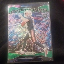 Panini Prizm Fireworks Drake Maye Patriots Green Wave Football 2024 #22