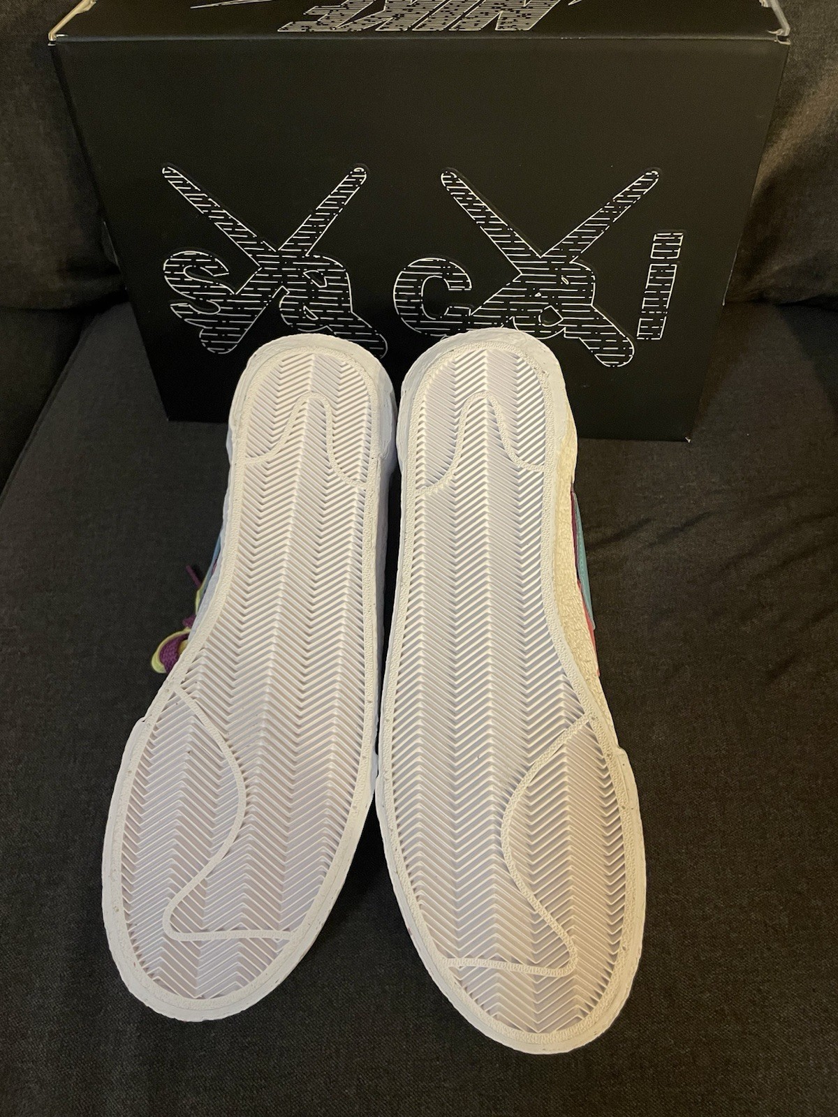 SACAI X NIKE Nike x Sacai x KAWS Blazer Basso Viola Crepuscolare Uomo Taglia US 12 DM7901 500 Nuovo