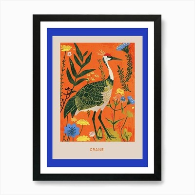 Frühlingsvögel Poster Kranich 2 Kunst Pri gerahmt Wandbild Poster Leinwanddruck Bild