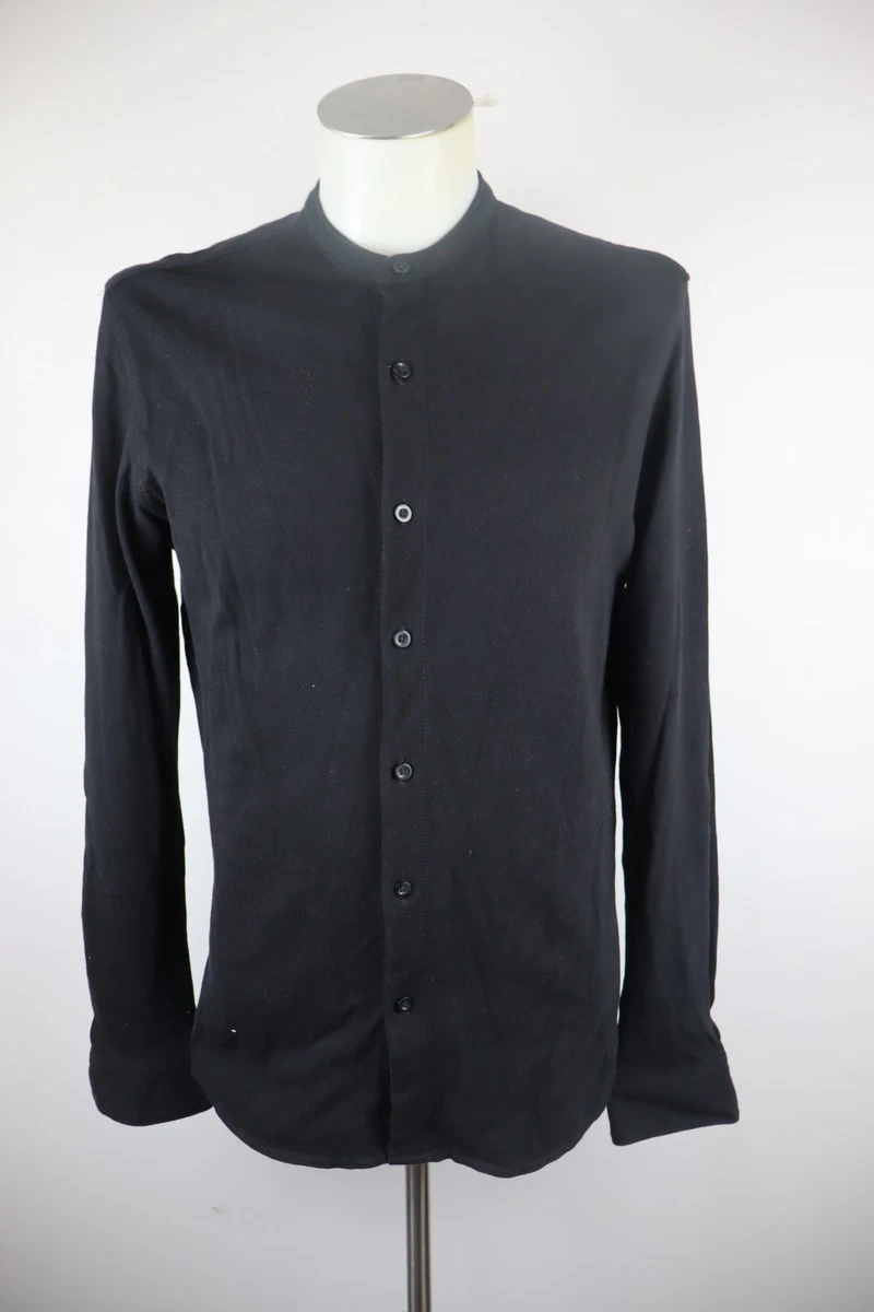GUESS Camisa Hombre Manga Larga Casual Vintage Algodón Logo Negro Talla M