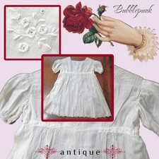 Antique Vintage Girl's Toddler Doll Handmade Summer Dress Half Slip Embroidery