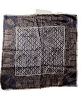 Robert Talbott Pure Silk Pocket Square Black Gold Made in England